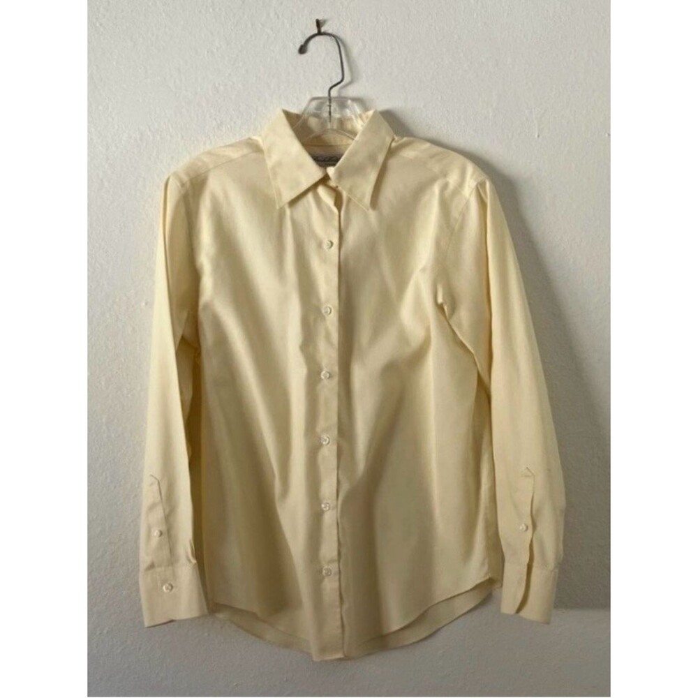 Yellow Brooks Brothers Non-Iron All Cotton Button Down Shirt